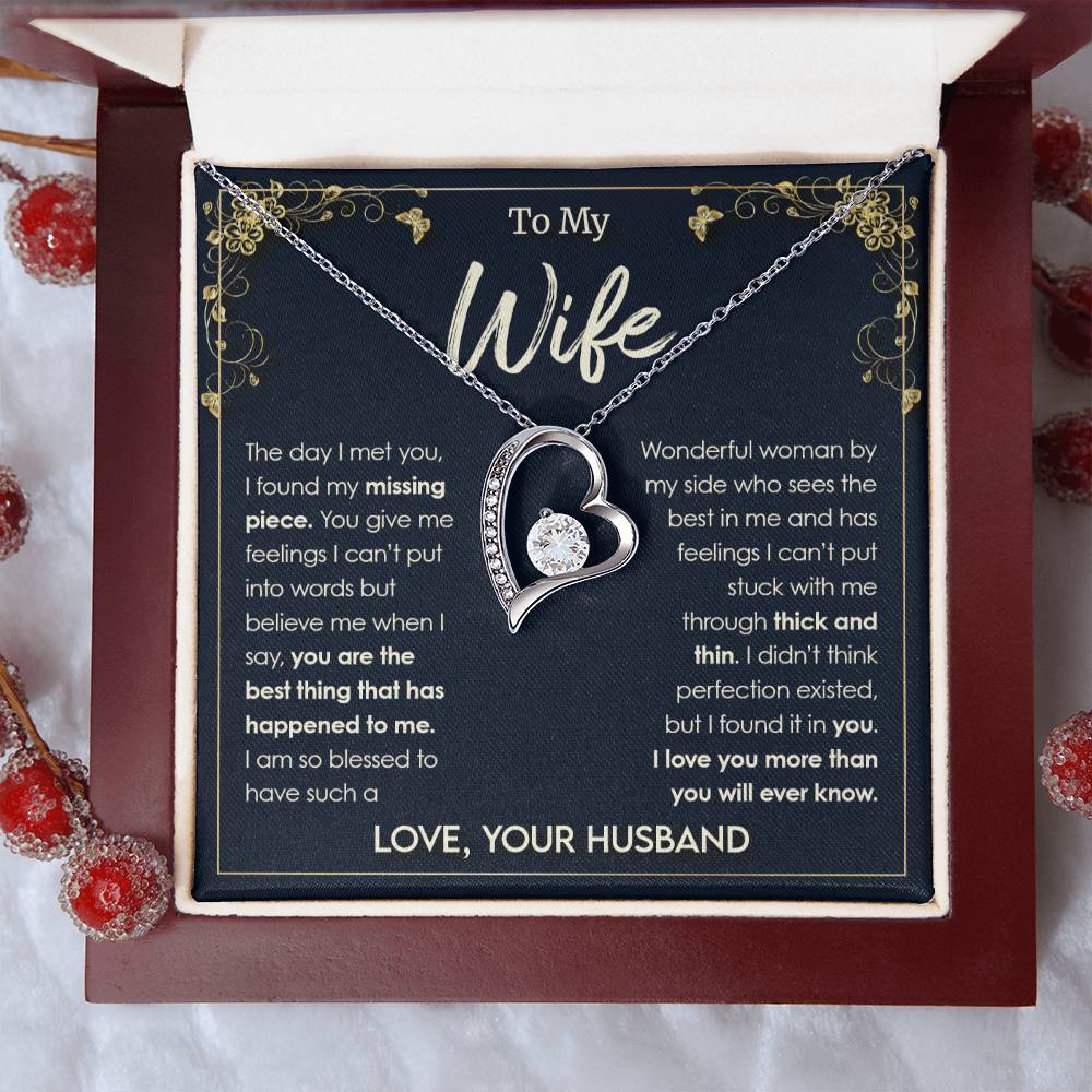 To My Wife, I Love You More Than You'll Ever Know Forever Love Necklace