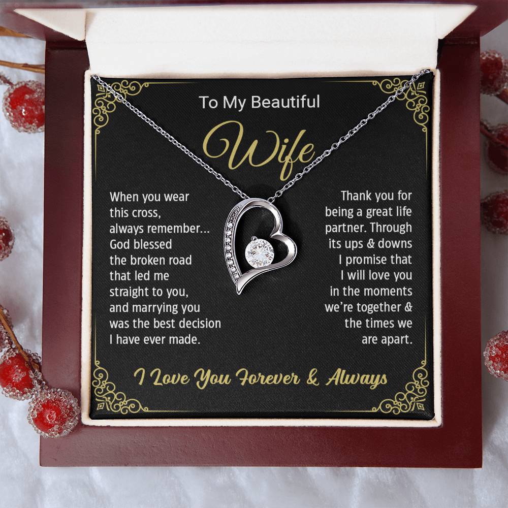 To My Beautiful Wife - Wife Forever Love Necklace