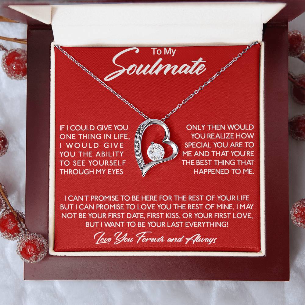 To My Soulmate, Valentine's Day Gift For Her Forever Love Necklace