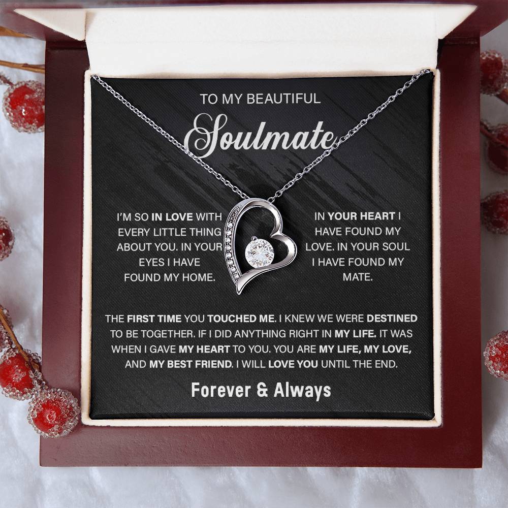 To My Soulmate, In Your Eyes I Have Found My Home Forever Love Necklace