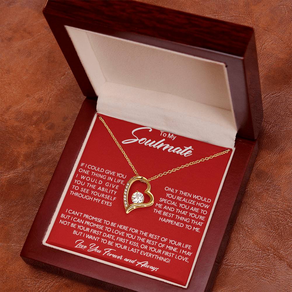 To My Soulmate, Valentine's Day Gift For Her Forever Love Necklace