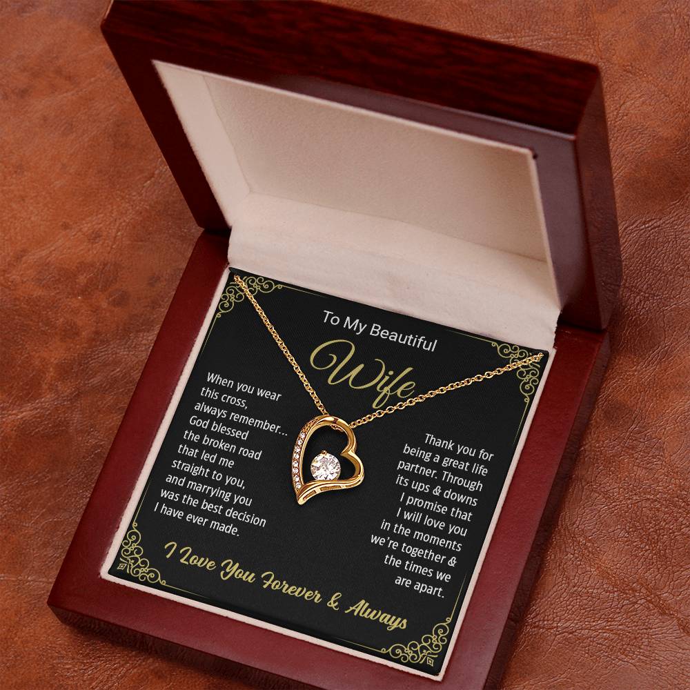 To My Beautiful Wife - Wife Forever Love Necklace