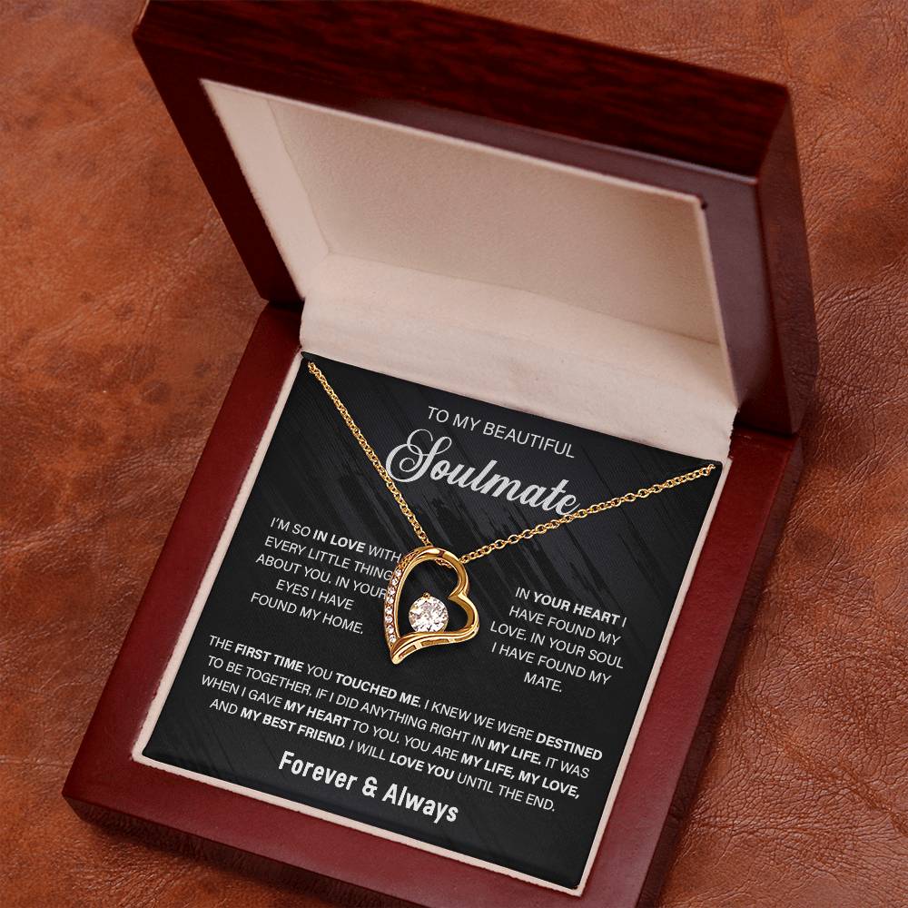 To My Soulmate, In Your Eyes I Have Found My Home Forever Love Necklace