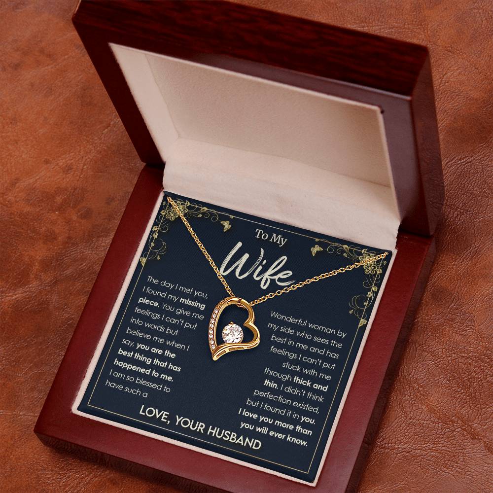 To My Wife, I Love You More Than You'll Ever Know Forever Love Necklace