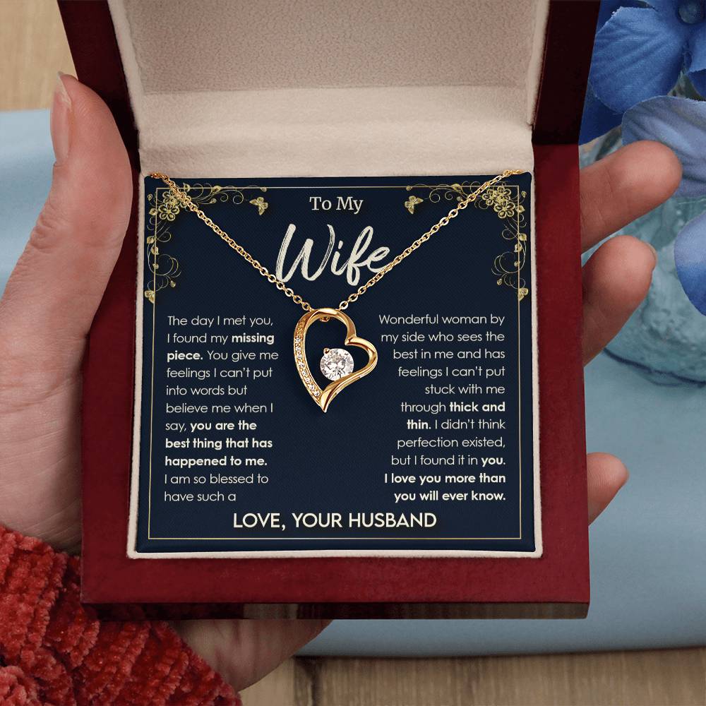 To My Wife, I Love You More Than You'll Ever Know Forever Love Necklace