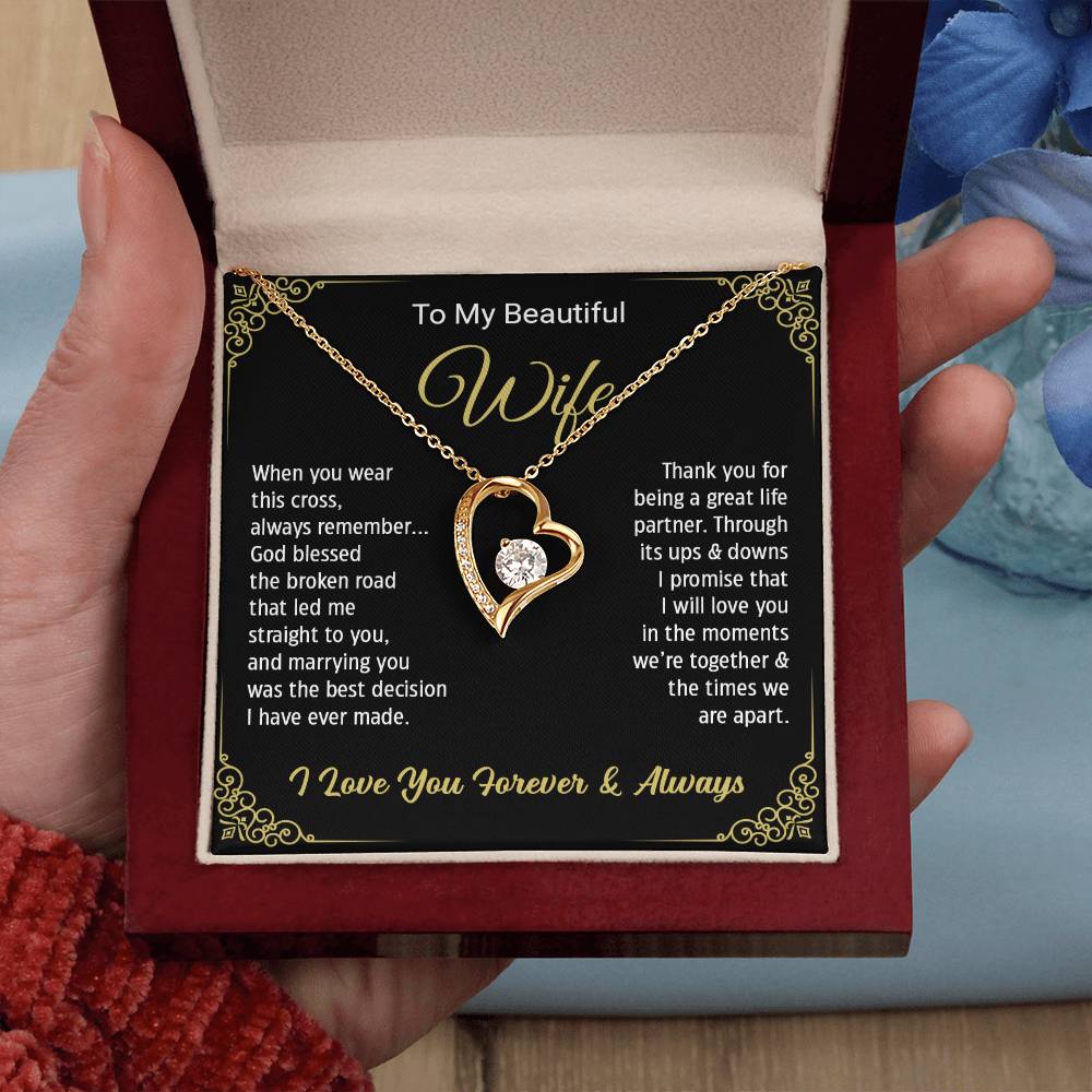 To My Beautiful Wife - Wife Forever Love Necklace