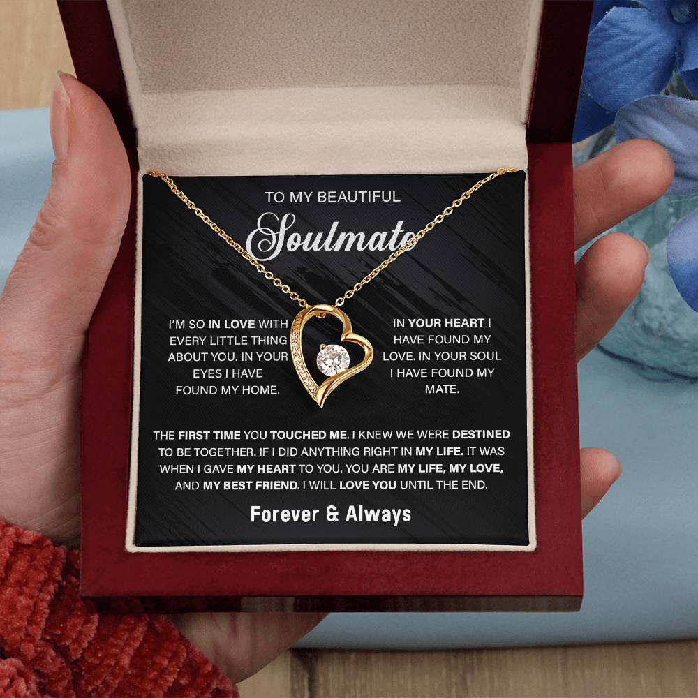 To My Soulmate, In Your Eyes I Have Found My Home Forever Love Necklace