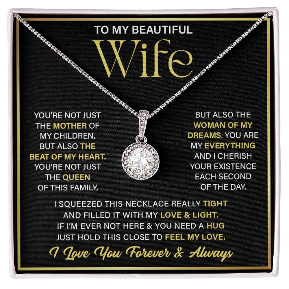 To My Wife, You're My Everything, Mother's Day Gift For Her Eternal Hope Necklace