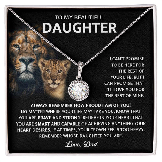 To My Daughter, Gift For Beautiful Daughter From Dad Eternal Hope Necklace