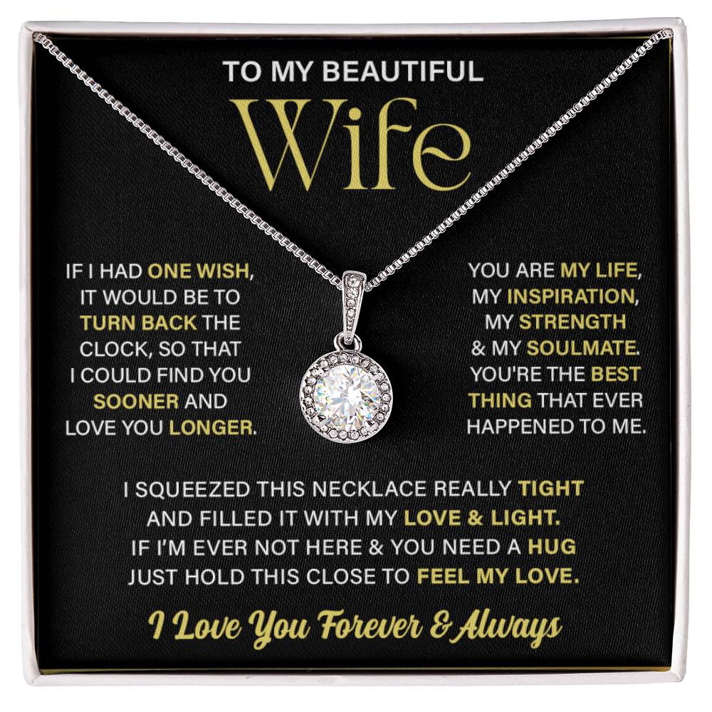 To My Wife, You're My Life, Mother's Day Gift Eternal Hope Necklace