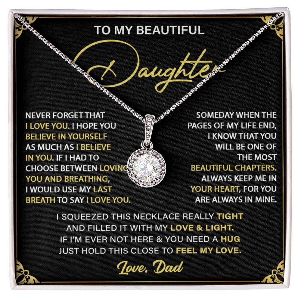 To My Daughter, Gifts For Beautiful Daughter Eternal Hope Necklace