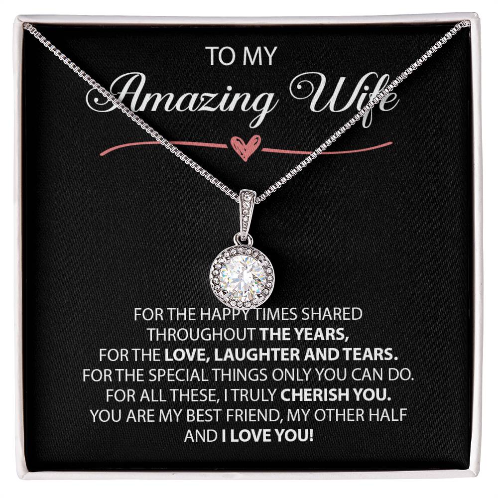 To My Amazing Wife, Mother's Day Gift For Wife Eternal Hope Necklace