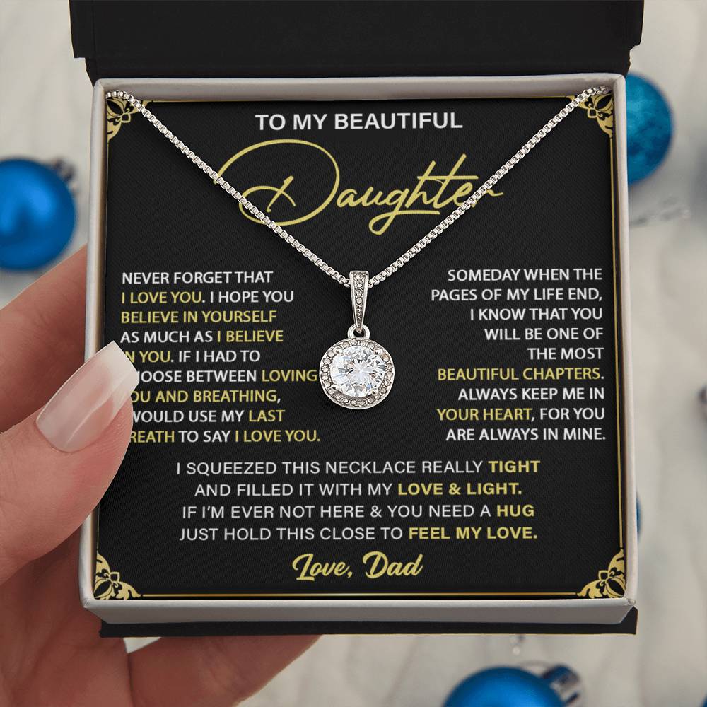 To My Daughter, Gifts For Beautiful Daughter Eternal Hope Necklace