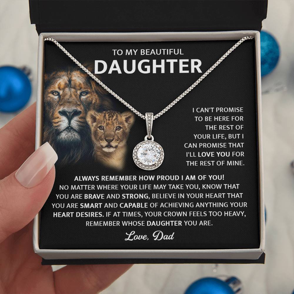 To My Daughter, Gift For Beautiful Daughter From Dad Eternal Hope Necklace