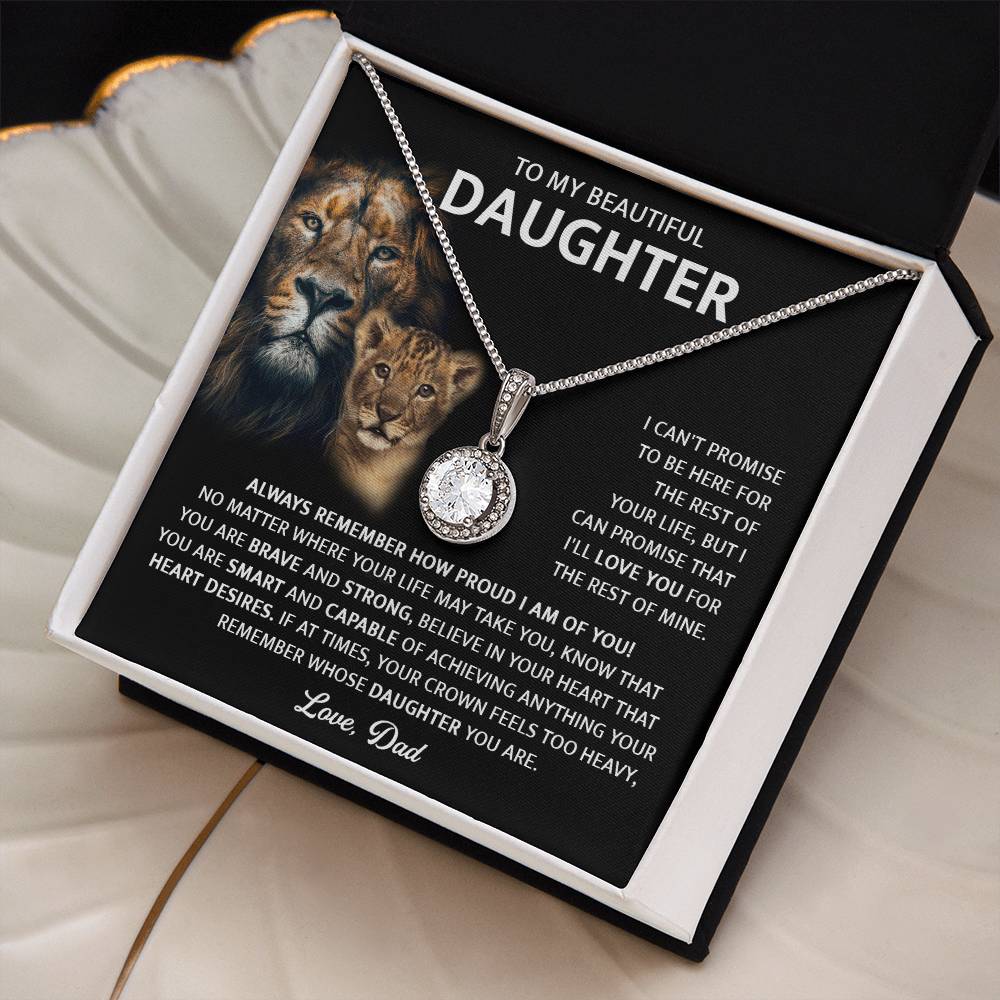 To My Daughter, Gift For Beautiful Daughter From Dad Eternal Hope Necklace