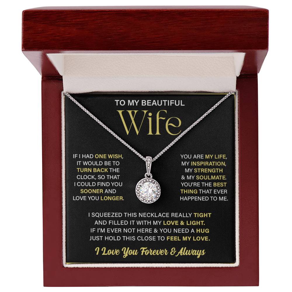 To My Wife, You're My Life, Mother's Day Gift Eternal Hope Necklace