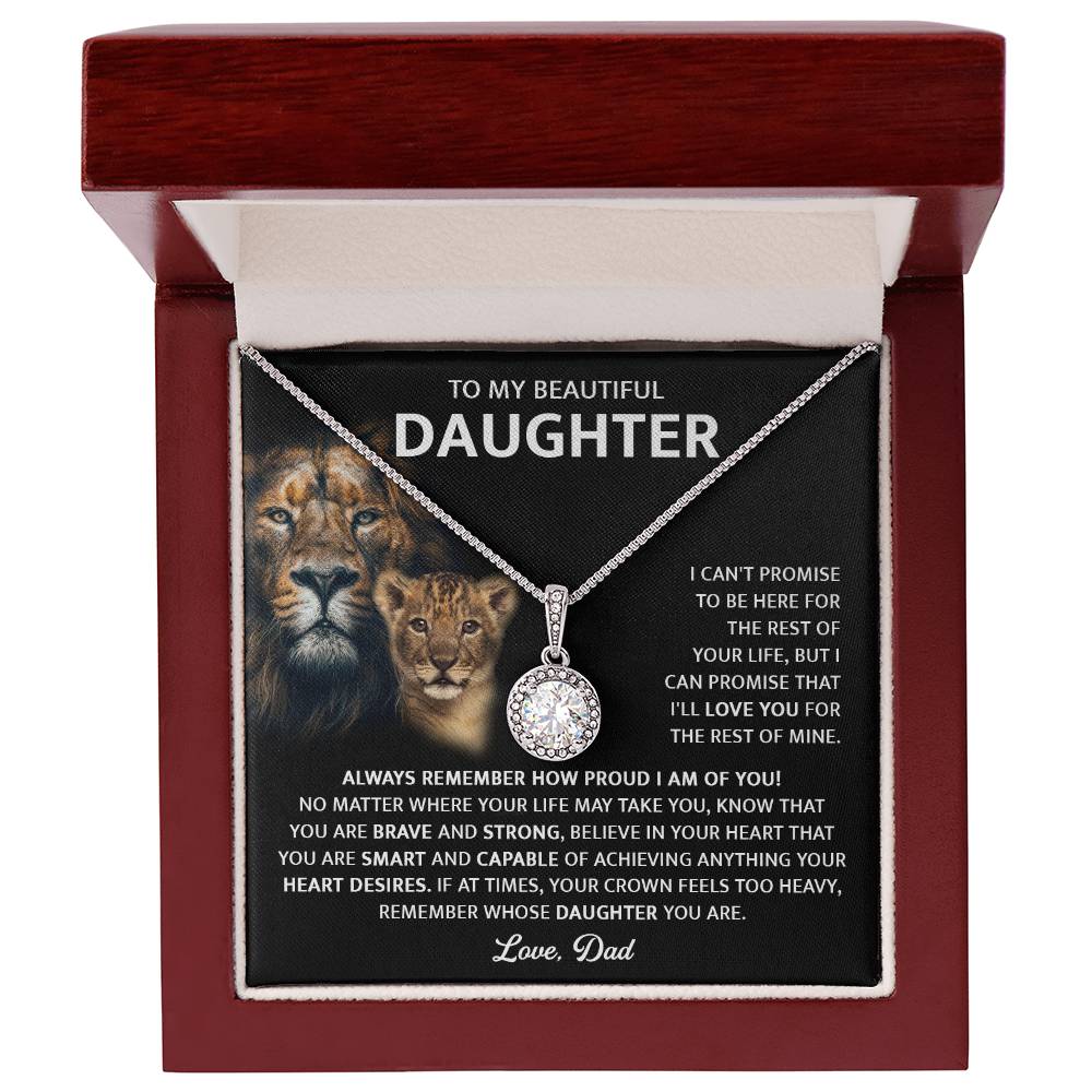 To My Daughter, Gift For Beautiful Daughter From Dad Eternal Hope Necklace