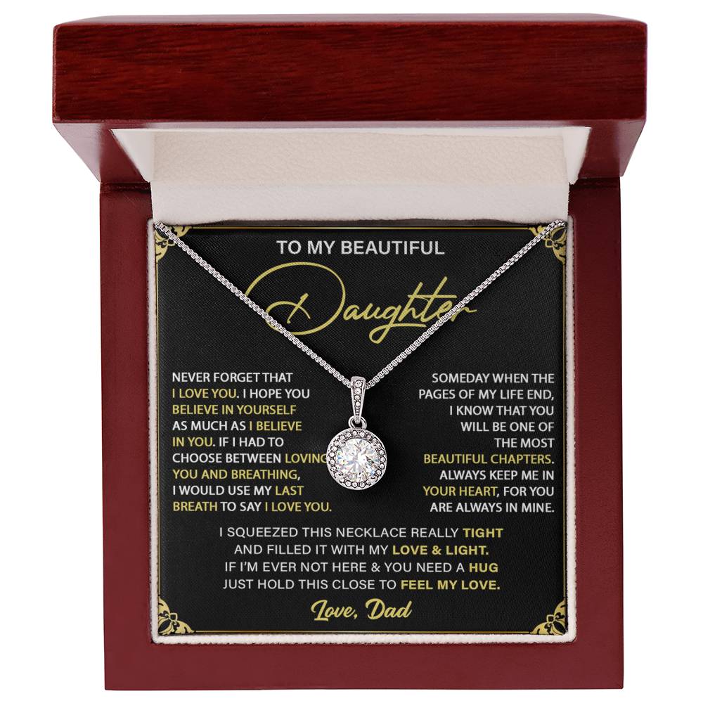 To My Daughter, Gifts For Beautiful Daughter Eternal Hope Necklace