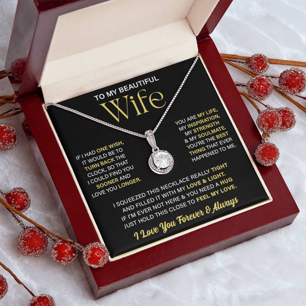 To My Wife, You're My Life, Mother's Day Gift Eternal Hope Necklace