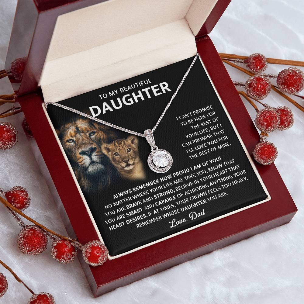 To My Daughter, Gift For Beautiful Daughter From Dad Eternal Hope Necklace