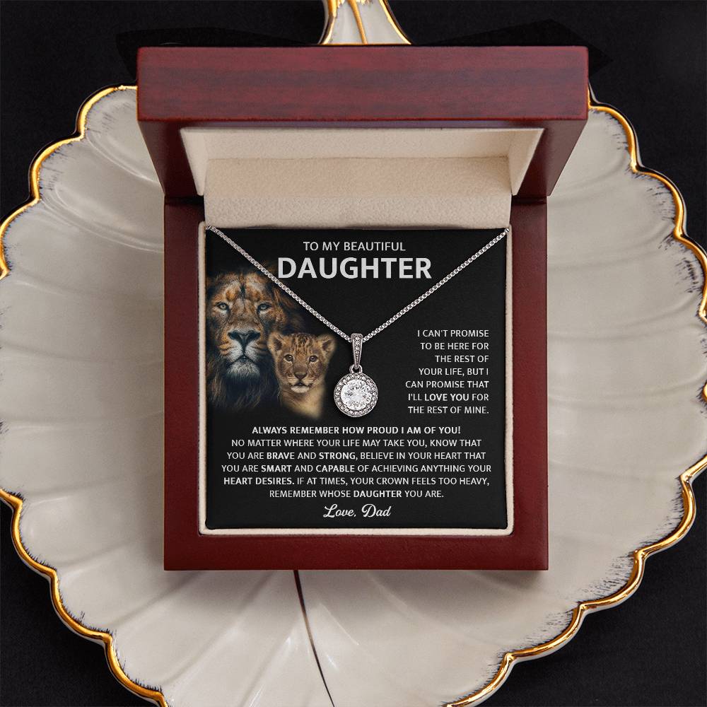 To My Daughter, Gift For Beautiful Daughter From Dad Eternal Hope Necklace