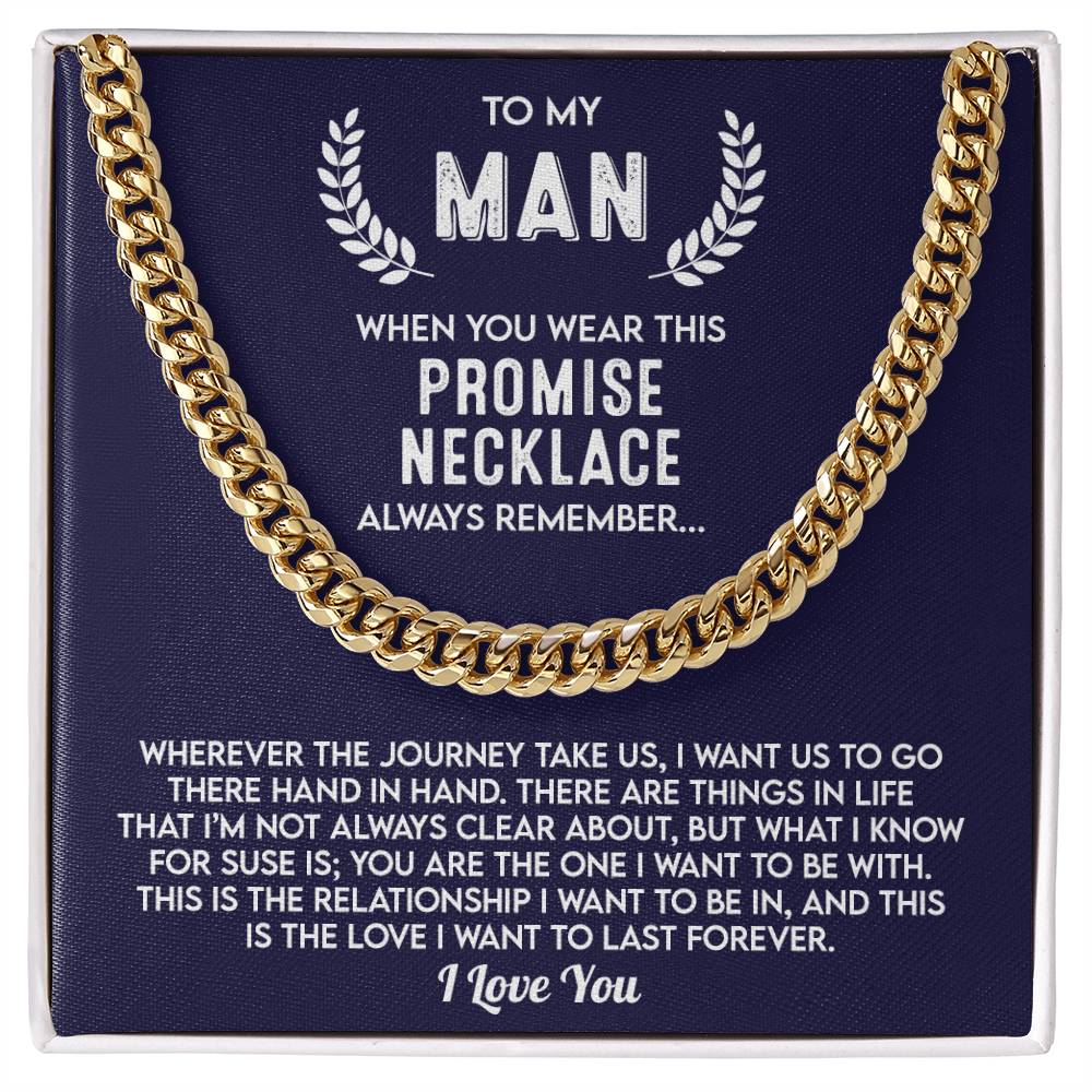 To My Man, Gift For Husband Cuban Chain Necklace