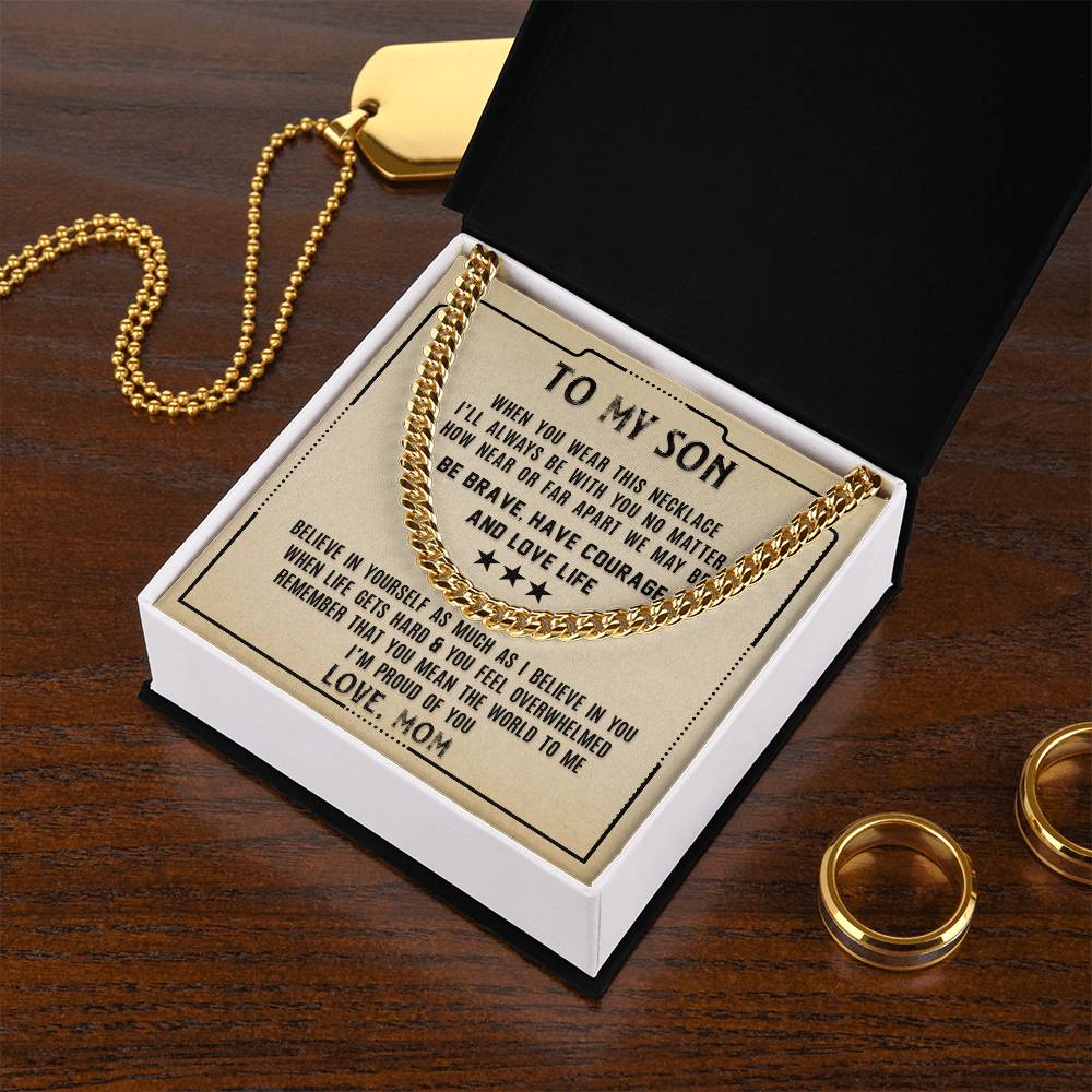 To My Son, I'm Proud Of You Cuban Chain Necklace