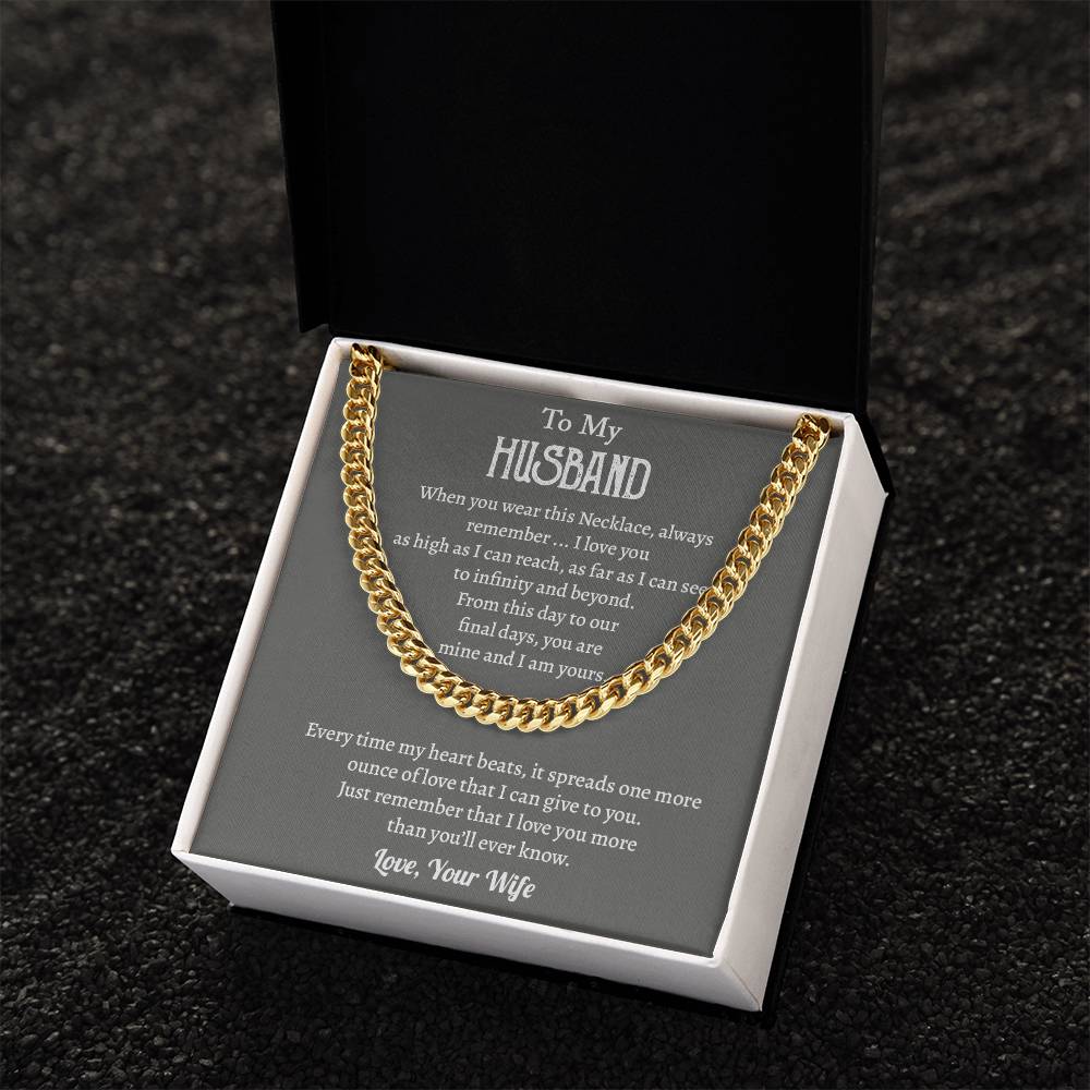 To My Husband Cuban Chain Necklace