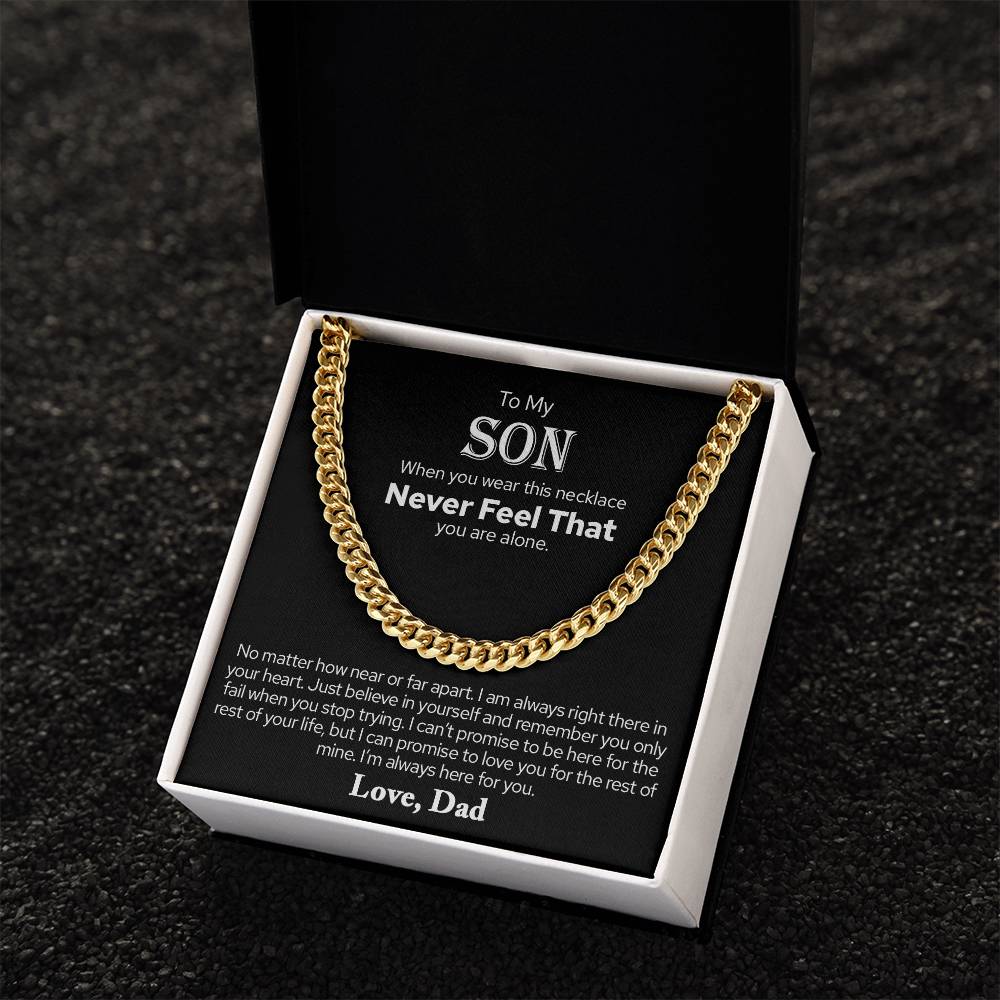 To My Son Cuban Chain Necklace