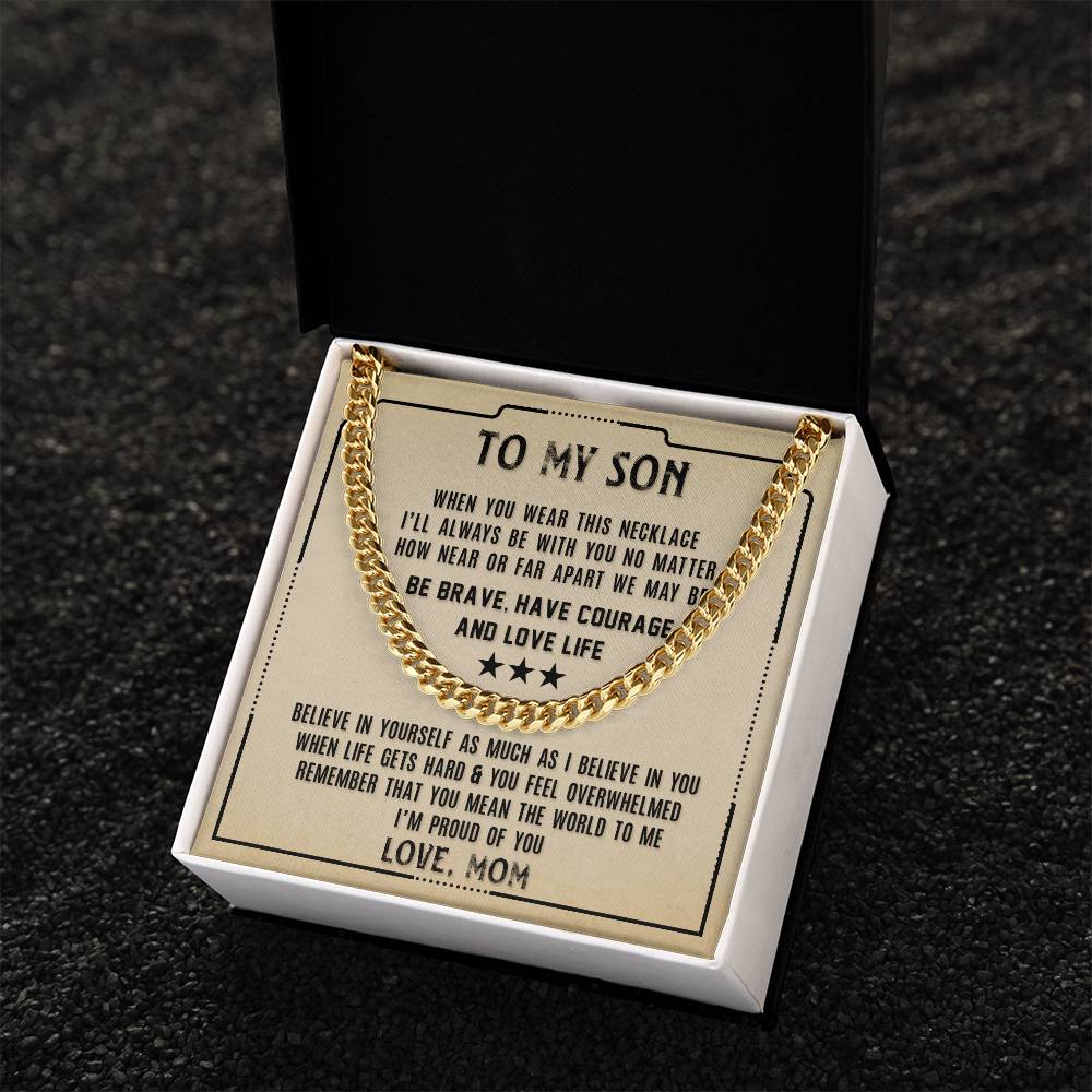 To My Son, I'm Proud Of You Cuban Chain Necklace