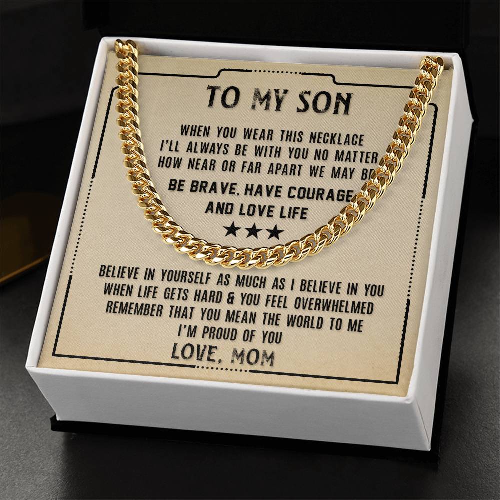 To My Son, I'm Proud Of You Cuban Chain Necklace