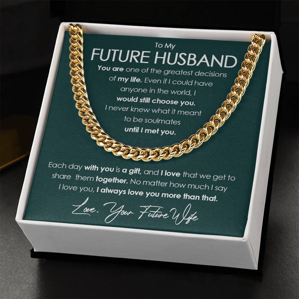 To My Future Husband Cuban Chain Necklace