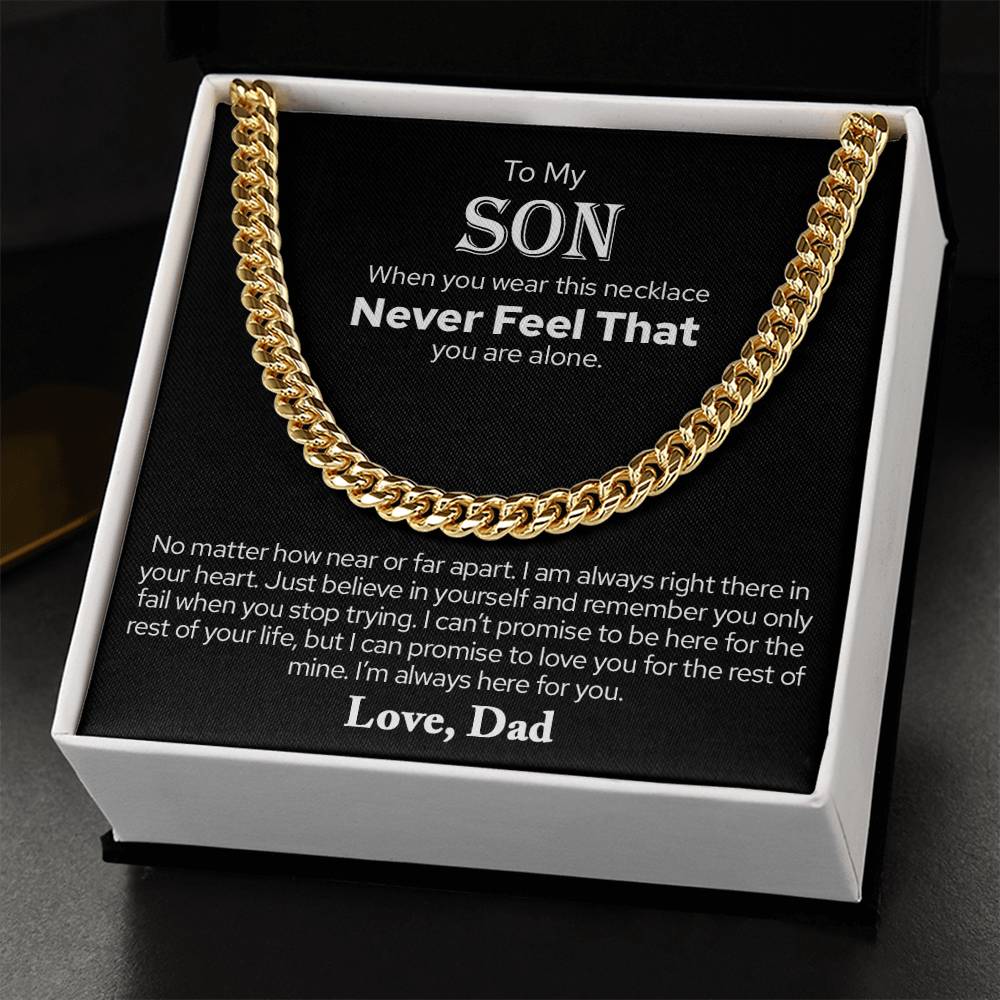 To My Son Cuban Chain Necklace