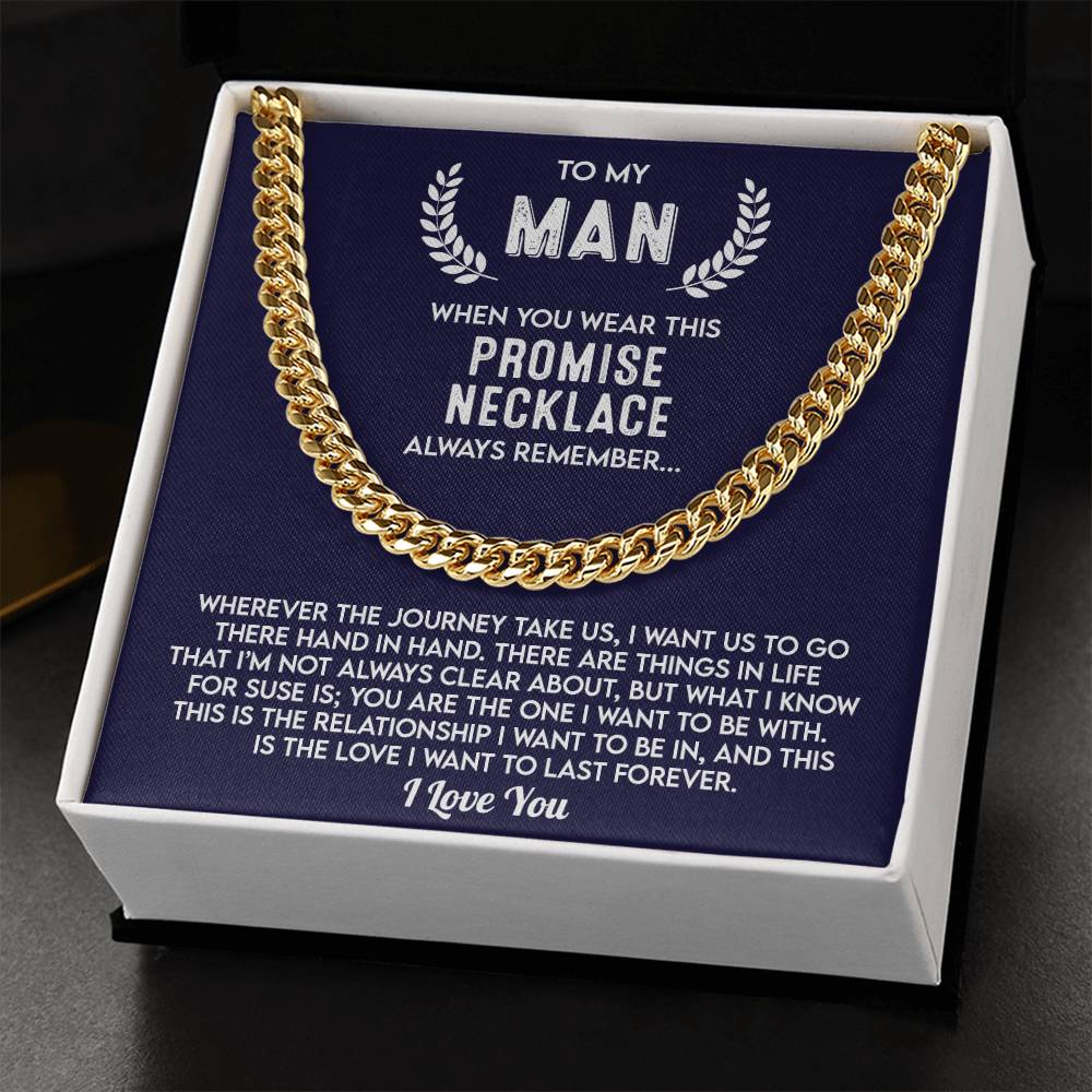 To My Man, Gift For Husband Cuban Chain Necklace