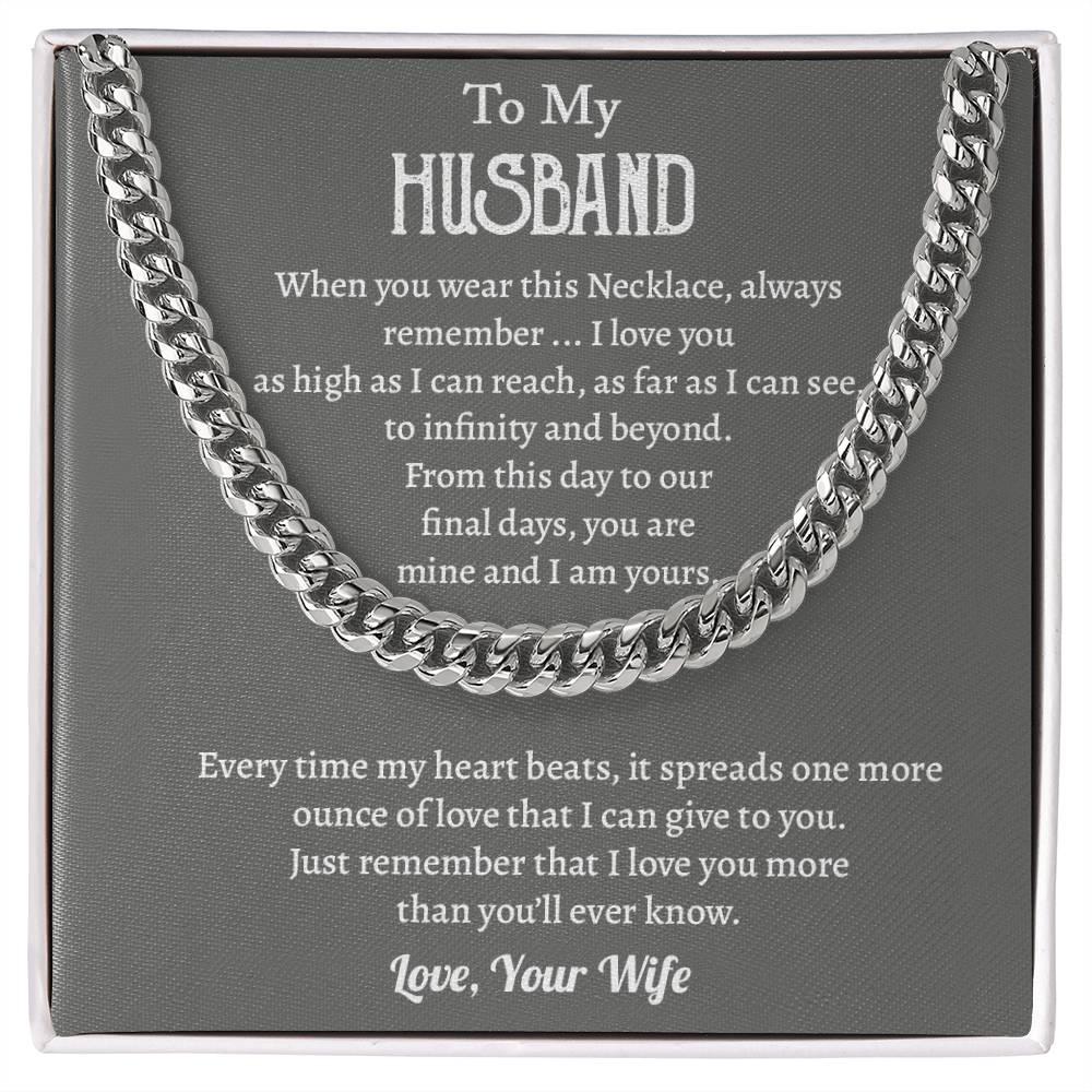 To My Husband Cuban Chain Necklace