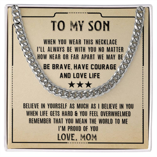 To My Son, I'm Proud Of You Cuban Chain Necklace