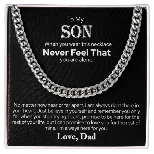 To My Son Cuban Chain Necklace