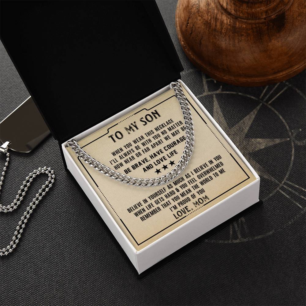 To My Son, I'm Proud Of You Cuban Chain Necklace