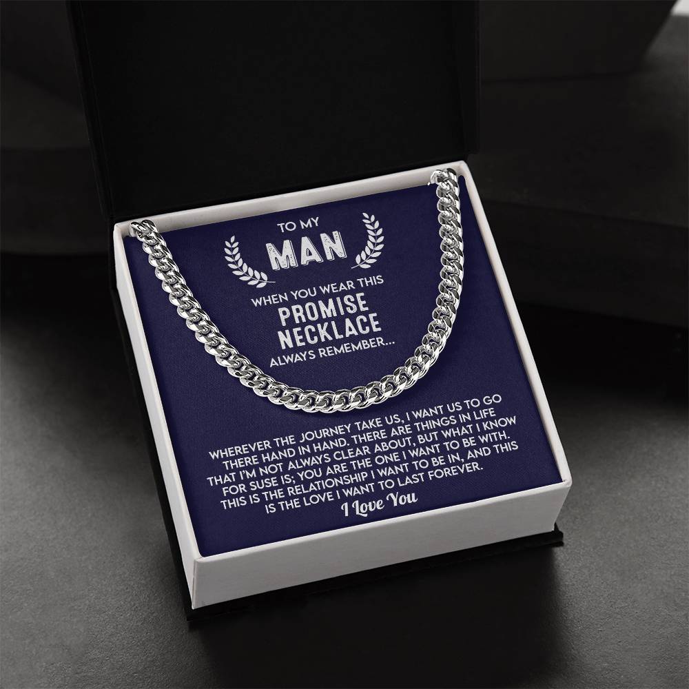 To My Man, Gift For Husband Cuban Chain Necklace