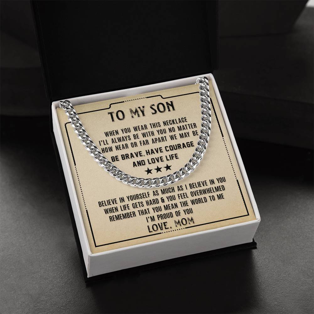 To My Son, I'm Proud Of You Cuban Chain Necklace