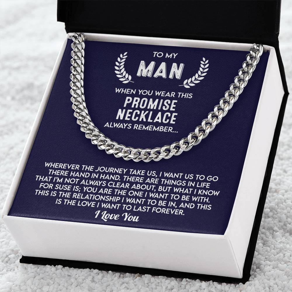 To My Man, Gift For Husband Cuban Chain Necklace