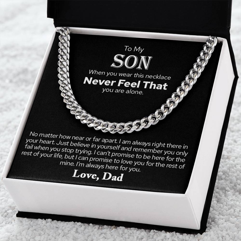 To My Son Cuban Chain Necklace