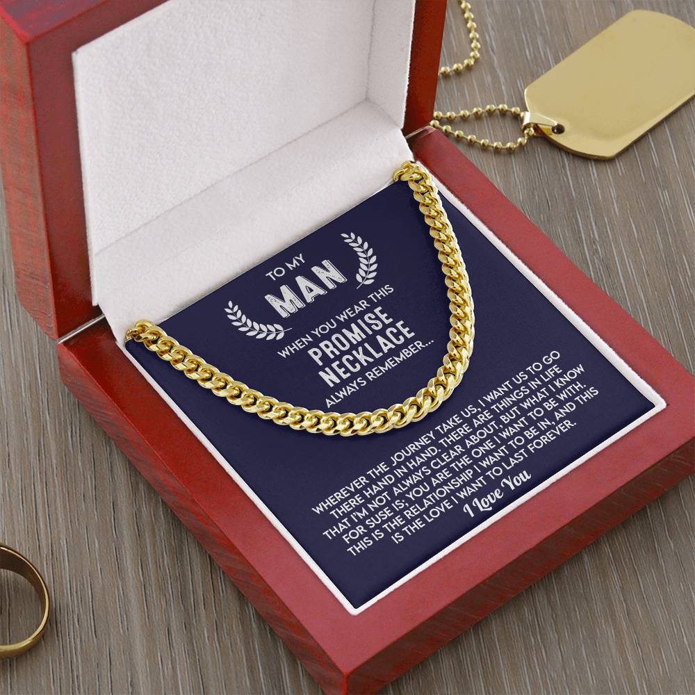 To My Man, Gift For Husband Cuban Chain Necklace