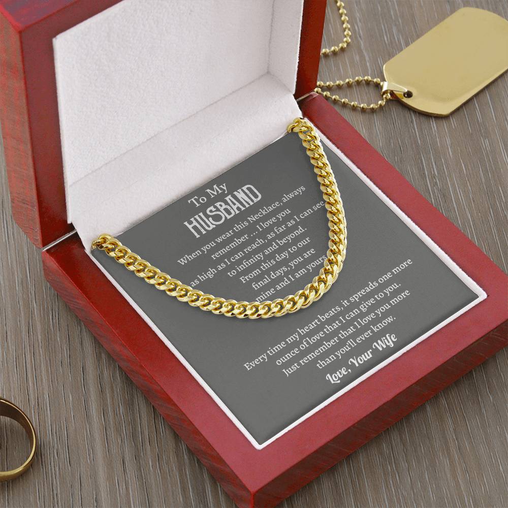 To My Husband Cuban Chain Necklace