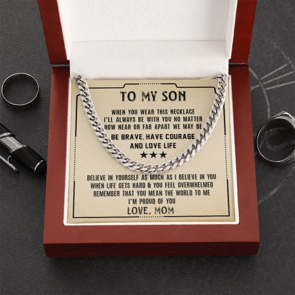 To My Son, I'm Proud Of You Cuban Chain Necklace