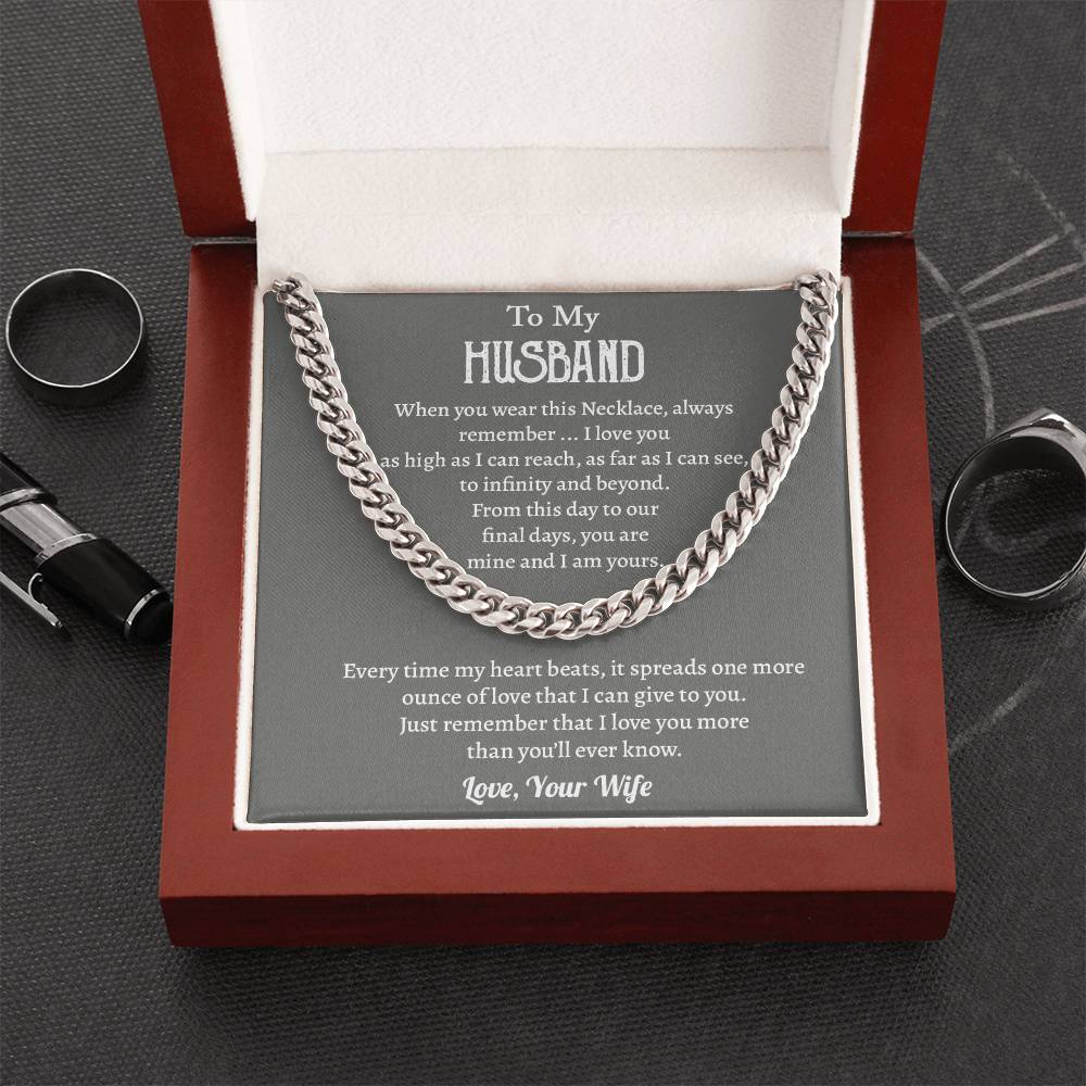 To My Husband Cuban Chain Necklace