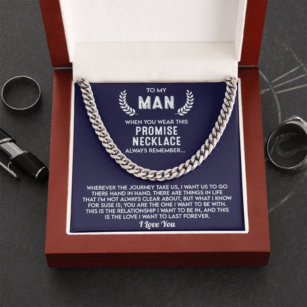 To My Man, Gift For Husband Cuban Chain Necklace