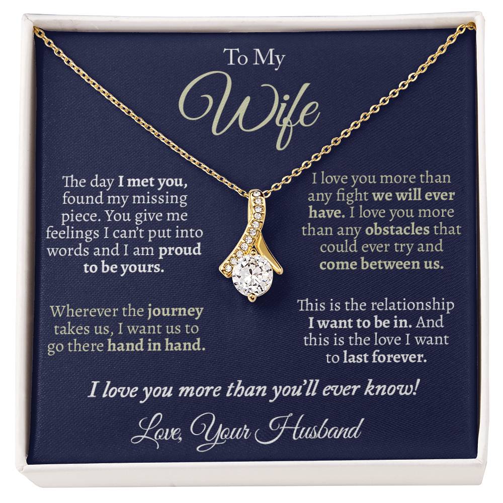 To My Wife, I Love You More Than You'll Ever Know Alluring Necklace