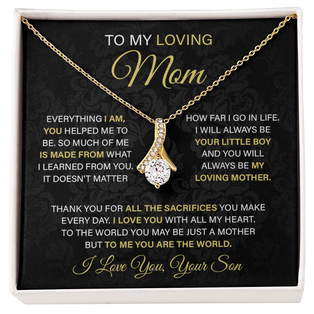 To My Loving Mom, Mother's Day Gift For Mom Alluring Necklace