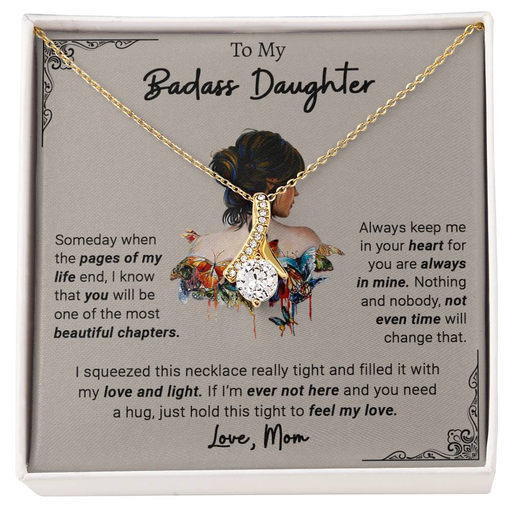 To My Daughter, Always Keep Me In Your Heart, Gift From Mom Alluring Necklace